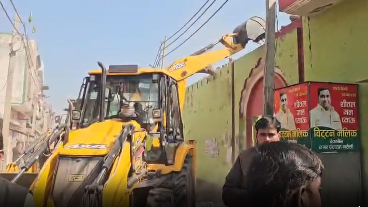 Another Bulldozer Action In UP's Sambhal, Madrasa On State Land Razed