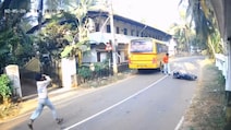 Video: Student Escapes Death As Bus Stops Inches Away From Head In Kerala