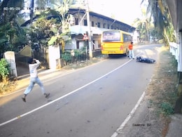 Video: Student Escapes Death As Bus Stops Inches Away From Head In Kerala