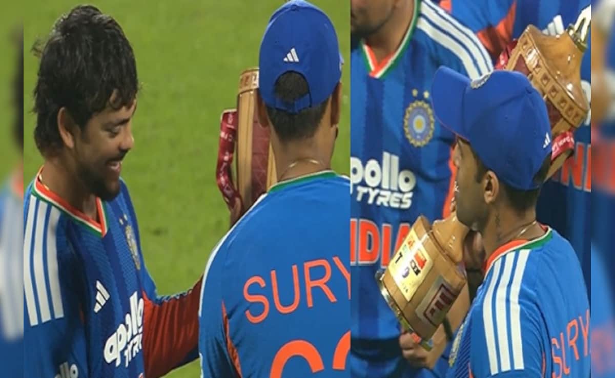 रिंकू सिंह के अलावा सूर्यकुमार यादव ने इस स्पेशल खिलाड़ी को सीरीज जीतने के बाद थमाई ट्रॉफी, Video