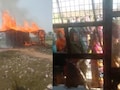 भरतपुर में महिलाओं का बवाल, उठाया लाठी डंडा और लगा दी शराब गोदाम में आग