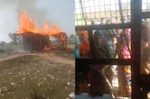 भरतपुर में महिलाओं का बवाल, उठाया लाठी डंडा और लगा दी शराब गोदाम में आग