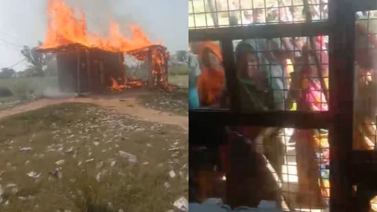 भरतपुर में महिलाओं का बवाल, उठाया लाठी डंडा और लगा दी शराब गोदाम में आग