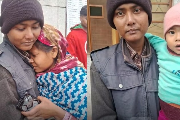 रोते हुए पति गणेश के गले लगी पत्नी