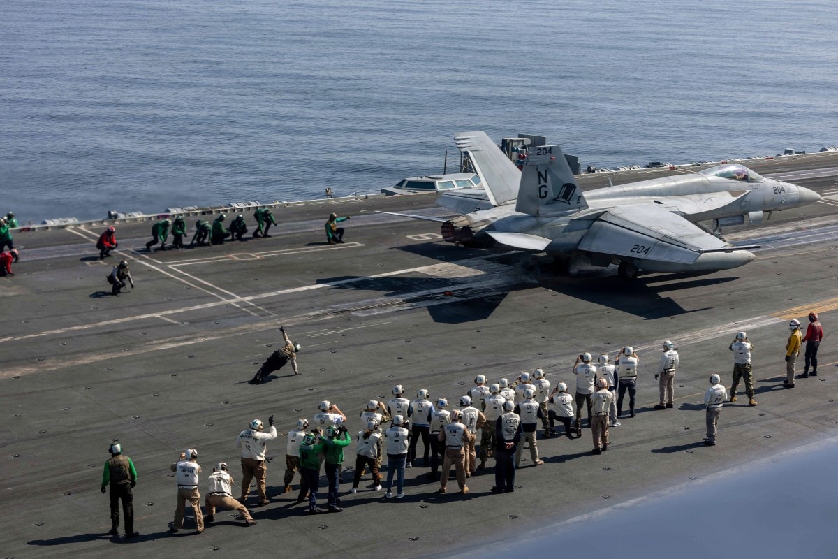 Nimitz-class aircraft carrier USS Abraham Lincoln (CVN 72) in the Arabian Sea (AFP)