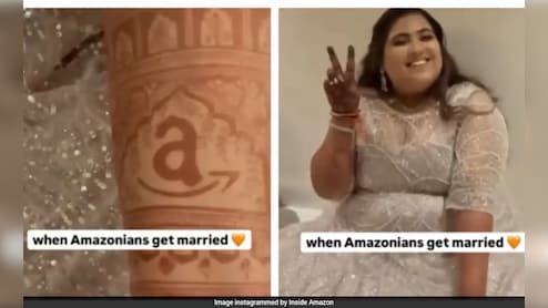 दुल्हन ने मेहंदी में बनवाया Amazon का स्माइल लोगो, देख दूल्हे ने दिया ऐसा रिएक्शन...हो गया वायरल