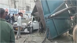 जबलपुर में दर्दनाक हादसा, ब्रिज से नीचे कार पर गिरा हाइवा, दो की मौत, चार लोग गंभीर रूप से घायल