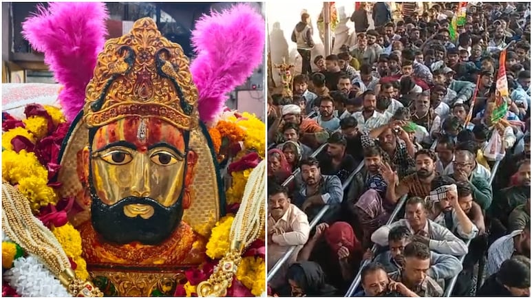 फाल्गुन की दूज पर स्वर्ण मुकुट में सजे बाबा रामदेव, दर्शन के लिए लगी 2 KM लंबी कतार; देखें अद्भुत तस्वीरें
