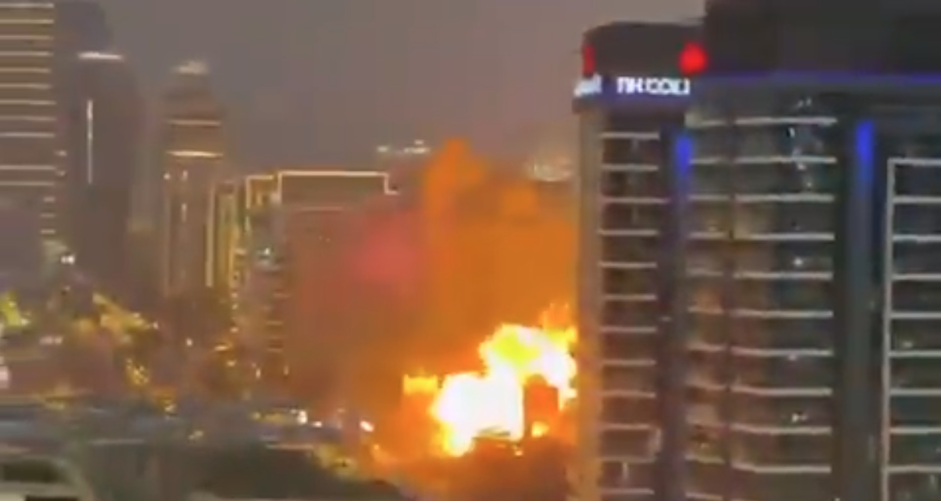 Video Shows Iranian Shahed Drone Striking Dubai, Huge Explosion
