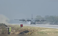 PM Modi Makes Historic Landing Aboard C-130J Aircraft On Assam Highway