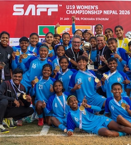 Indias U17 team Blanks Bangladesh 4-0 To Win SAFF U19 Womens Championship Title
