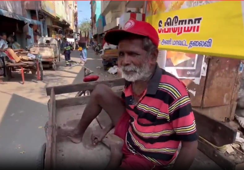 Parasuram, a 75-year-old cart puller 