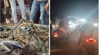 झालावाड़ में भीषण सड़क हादसा, बोलेरो और बाइक की टक्कर में मध्य प्रदेश और उदयपुर के चार युवकों की मौत