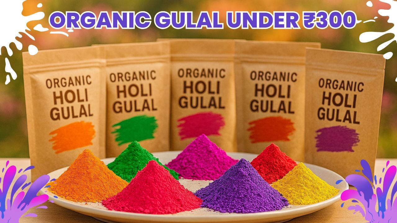 Holi Organic Gulal Under ₹300: बजट में खरीदें सुरक्षित और स्किन‑फ्रेंडली आर्गेनिक गुलाल, देखें बेहतरीन डील्स