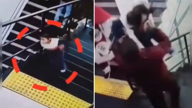 जाको राखे साइयां मार सके ना कोई...सीढ़ियों से गिरी मासूम, हवा में ही पकड़ लिया, Video देख थम जाएगी सांसें