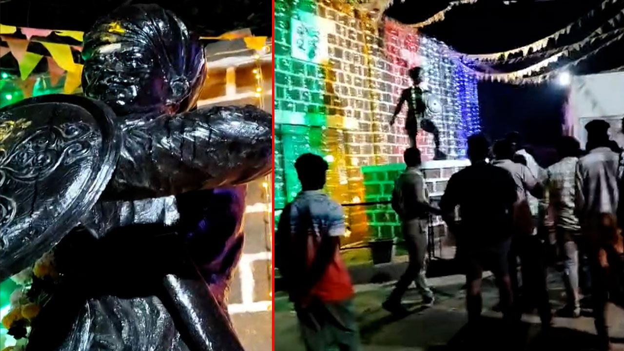 Karnataka's Belagavi Tense After Sangolli Rayanna Statue Defaced