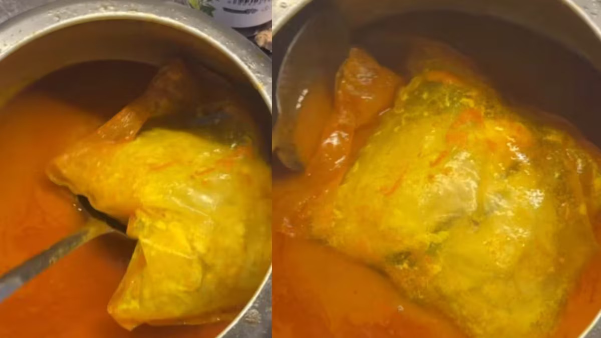 Watch: Househelp Accidentally Cooks Chicken Without Removing Packaging, Video Goes Viral