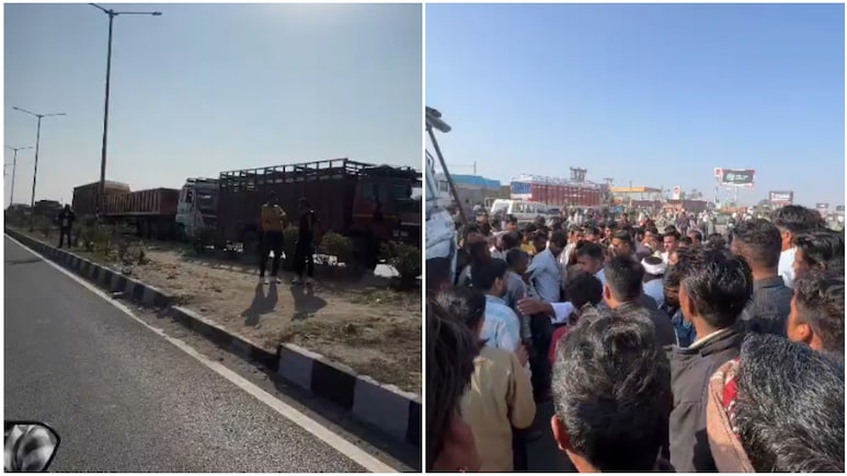 किशनगढ़-जयपुर हाईवे पर मैकेनिक और ट्रक ड्राइवर में जमकर चले लात-घूंसे, आधे घंटे तक फंसे रहे वाहन