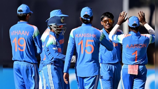 India U19 Team celebrating victory over Afghanistan