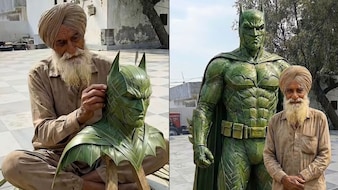 Man Crafts Stunning Batman Statue From Coconut Leaves, Video Goes Viral