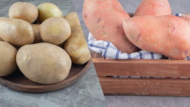 Sweet potatoes are generally better for blood sugar control