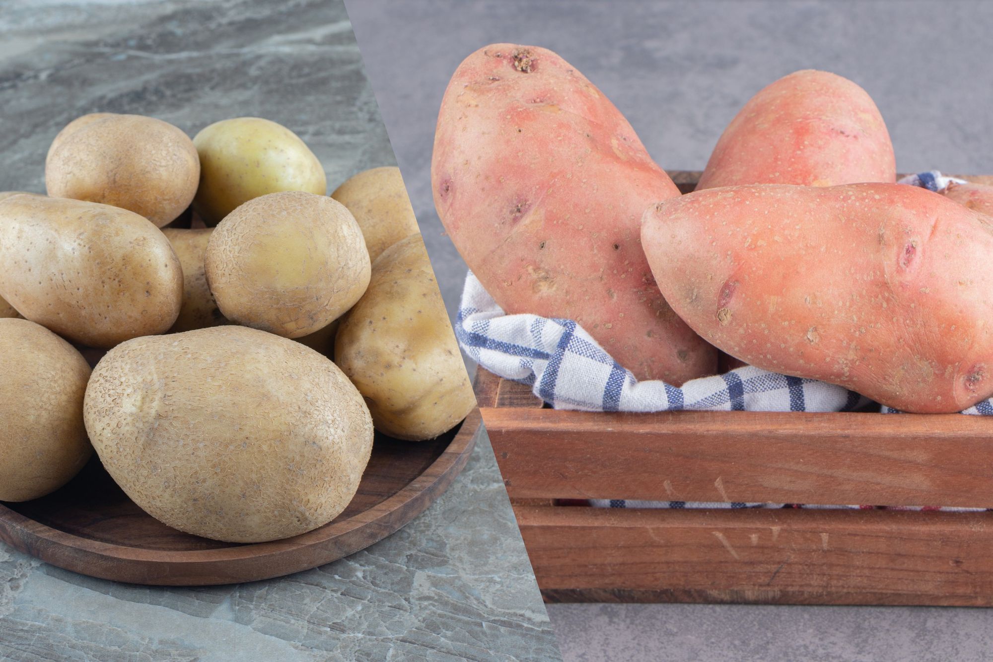 Sweet potatoes are generally better for blood sugar control