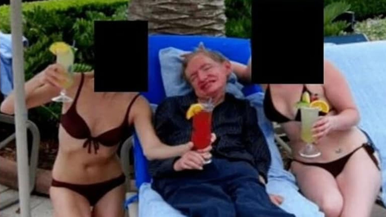 Stephen Hawking Seen Sipping Drinks With Women In Bikinis In Epstein Files