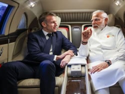 PM Modi Shares Car Ride With French President Macron In Mumbai