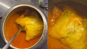 कुकर खुला तो उड़ गए होश, खाना बनाने वाली ने पैकेट समेत पका डाला चिकन, सोशल मीडिया पर छाया किचन कांड