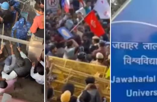 JNU में बवाल LIVE: पुलिस का आरोप- छात्रों ने बैरिकेड तोड़े, बैनर और जूते फेंके... स्टूडेंट यूनियन ने कहा- पुलिस ने चलाईं लाठियां