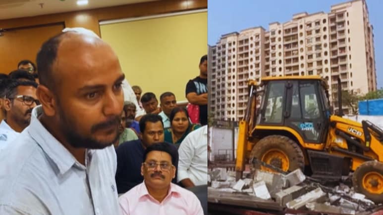 Badlapur News : 'तुम्हीच मला कटोरा द्या, मी भीक मागतो'; बदलापुरातील अतिक्रमण विरोधी कारवाई वादात