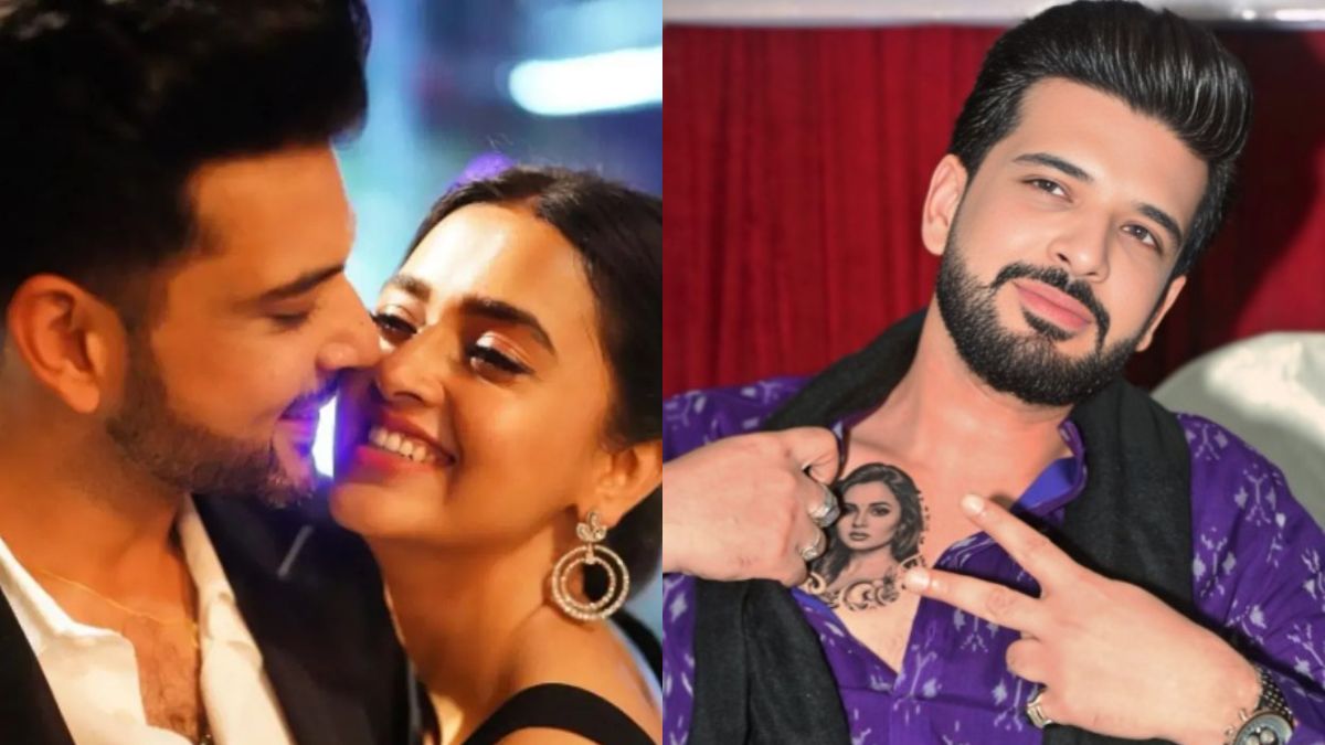 Karan Kundrra Becomes '<i>Psycho Saiyaan</i>', Gets Girlfriend Tejasswi Prakash's Face Tattooed On Chest