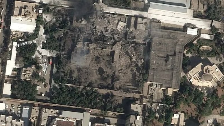 First Visual Of US-Israel Strike On Iran Supreme Leader Khamenei's Compound