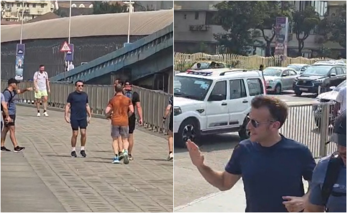 VIDEO: अरे ये तो मैक्रों हैं... मुंबई के मरीन ड्राइव पर फ्रांस के राष्ट्रपति ने की जॉगिंग, हैरान रह गए लोग