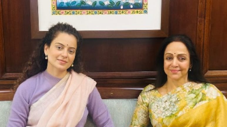 Kangana Ranaut Enjoys "<i>Sansad Mein Sukoon Ke Kuch Pal</i>" With Dream Girl Hema Malini