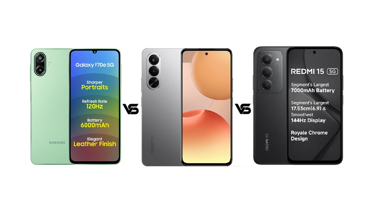 Samsung Galaxy F70e 5G vs Realme P4x 5G vs Redmi 15 5G: 20 हजार में कौन सा है बेस्ट