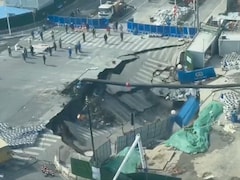 Viral Video Shows Moment Giant Sinkhole Swallows Road In Shanghai
