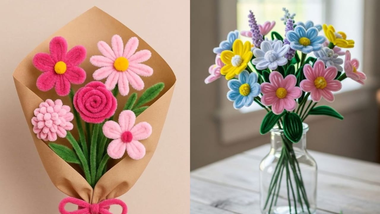 Pipe cleaner bouquets make charming decor for any space. Pipe cleaner bouquets make charming decor for any space.