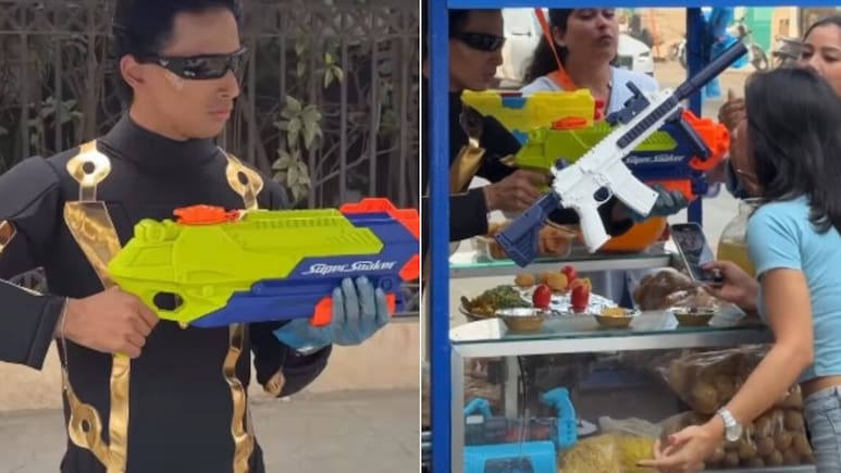 पानीपुरी का &lsquo;कॉम्बैट वर्जन&rsquo;! मुंबई के स्ट्रीट वेंडर का अनोखा अंदाज वायरल, वॉटर गन से परोस रहा जलजीरा