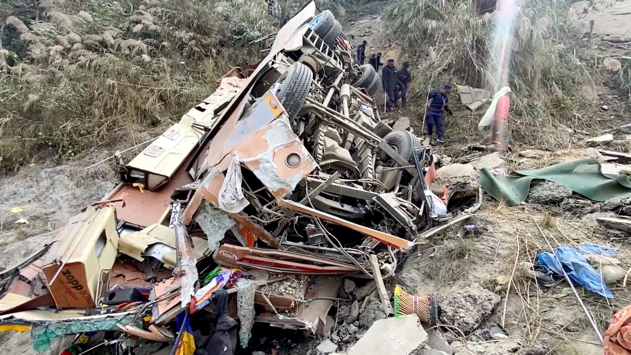 18 Dead In Nepal After Passenger Bus Plunges Into River In Dhading