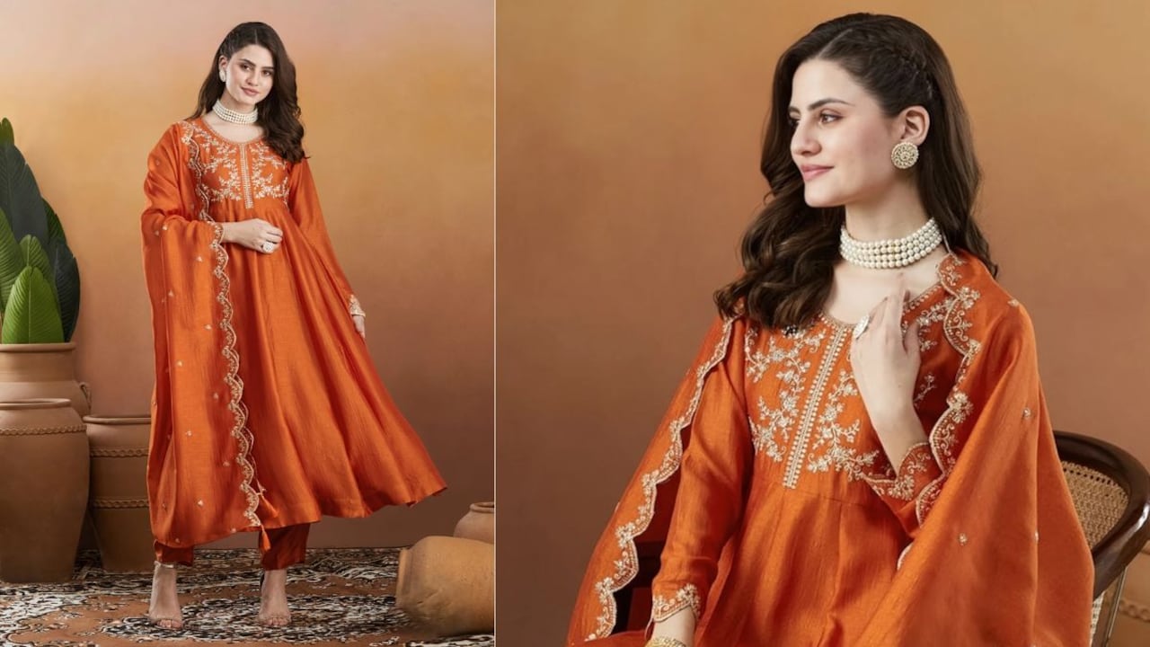 Anarkali suits in floral patterns