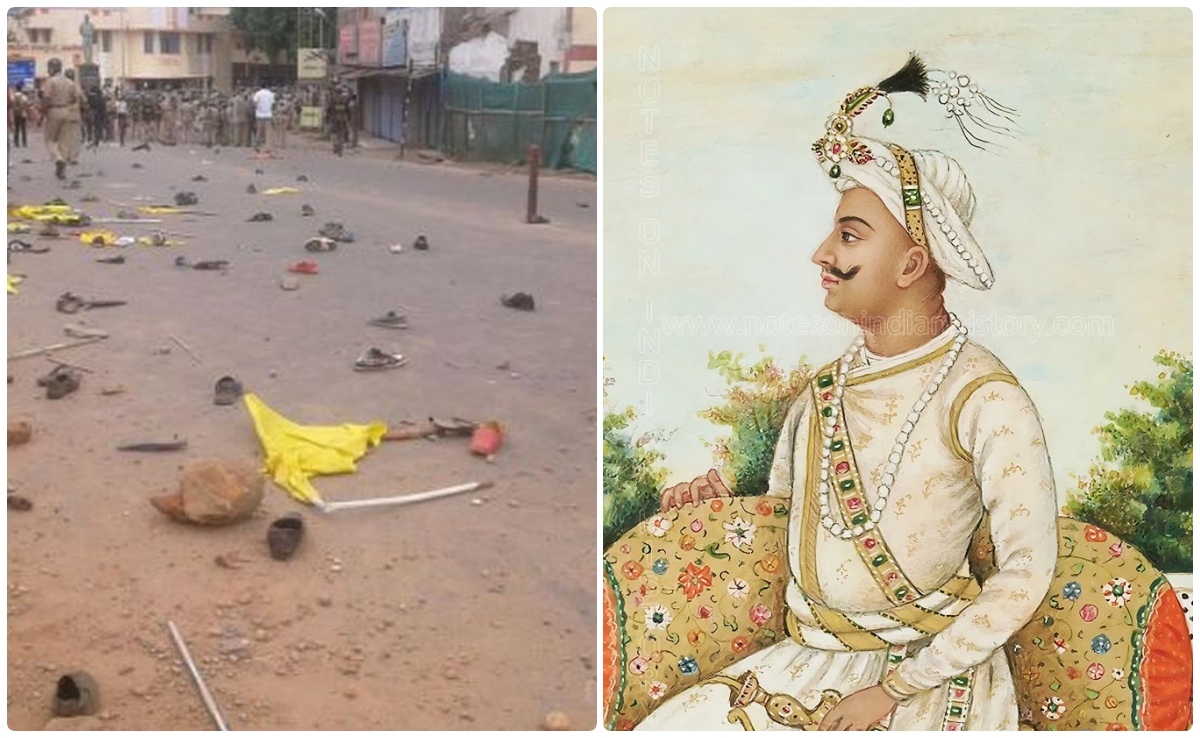टीपू सुल्&zwj;तान Vs शिवाजी पर सियासी संग्राम: बीजेपी के 'जूते मारो' आंदोलन के बाद जमकर चले पत्&zwj;थर, कई घायल