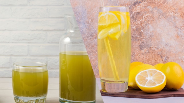 Amla juice provides a higher vitamin C concentration, and lemon water supports hydration and digestion
