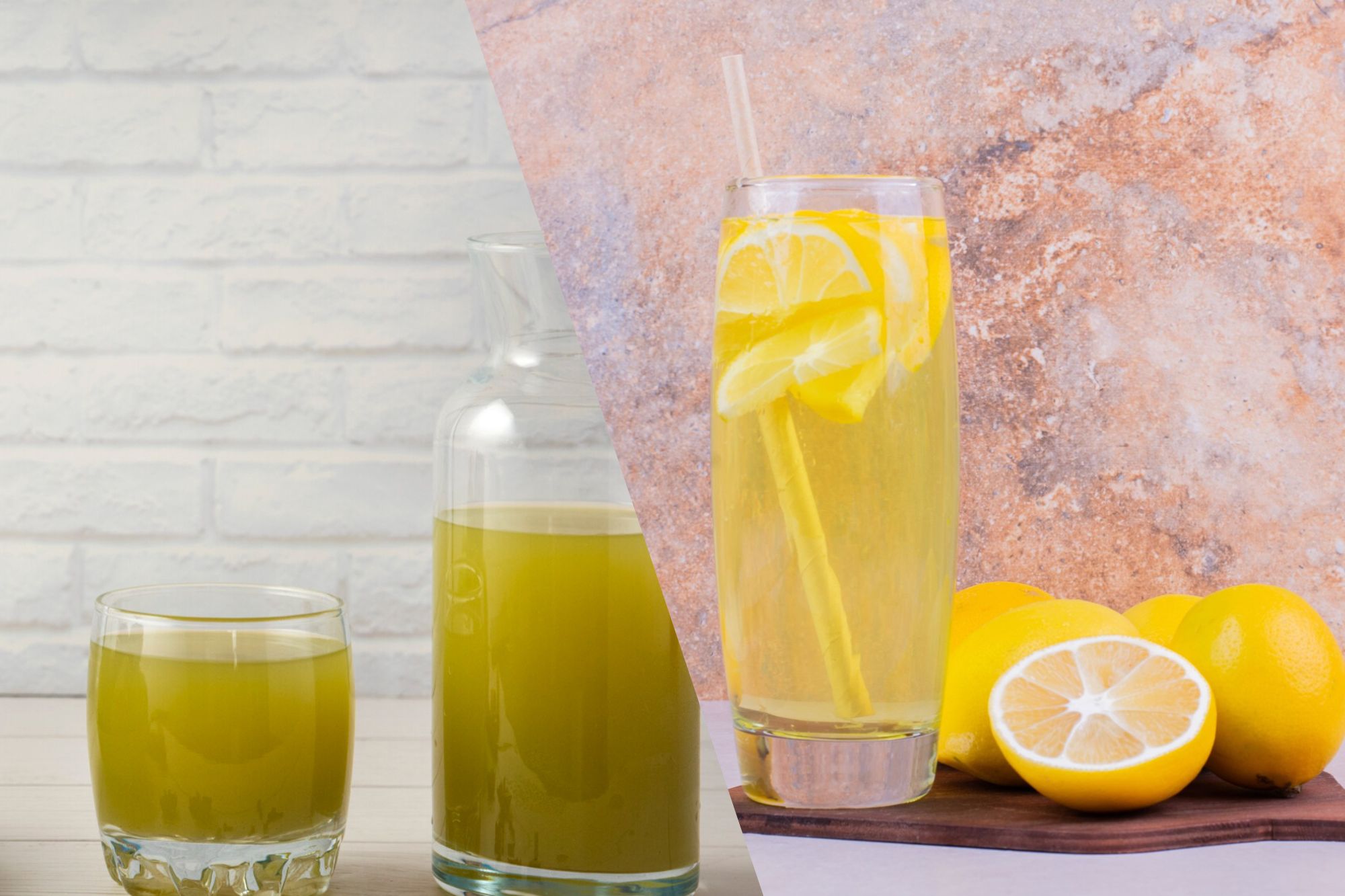 Amla juice provides a higher vitamin C concentration, and lemon water supports hydration and digestion