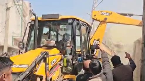 Another Bulldozer Action In UP's Sambhal, Madrasa On State Land Razed