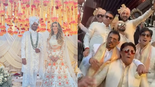 शिखर धवन 40 की उम्र में ब्याह लाए आयरिश दुल्हनिया, यार की शादी में जमकर नाचे युजवेंद्र चहल | Shikhar Dhawan married Irish girlfriend sophie shine at the age of 40 Yuzvendra