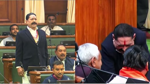 सूट-बूट में विधानसभा पहुंचे बाहुबली अनंत सिंह, विधायक पद की शपथ लेते ही छू लिए नीतीश कुमार के पैर