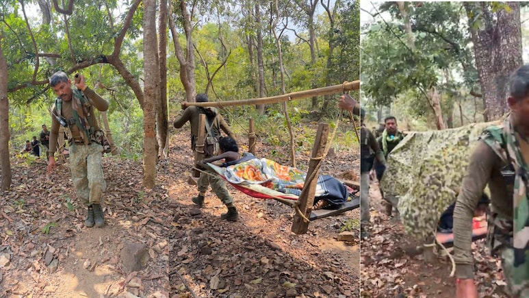 नक्सलगढ़ पुरंगेल में सुरक्षाबलों ने पेश की मिसाल: आग से झुलसी महिला का किया रेस्क्यू, चारपाई के सहारे पहुंचाया