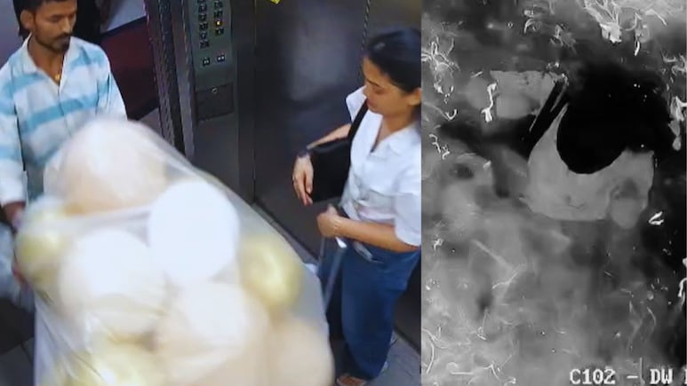 Mumbai News : वाढदिवसानिमित्त फुगे नेताना भयंकर घडलं, लिफ्टमध्येच स्फोट; CCTV Video आला समोर