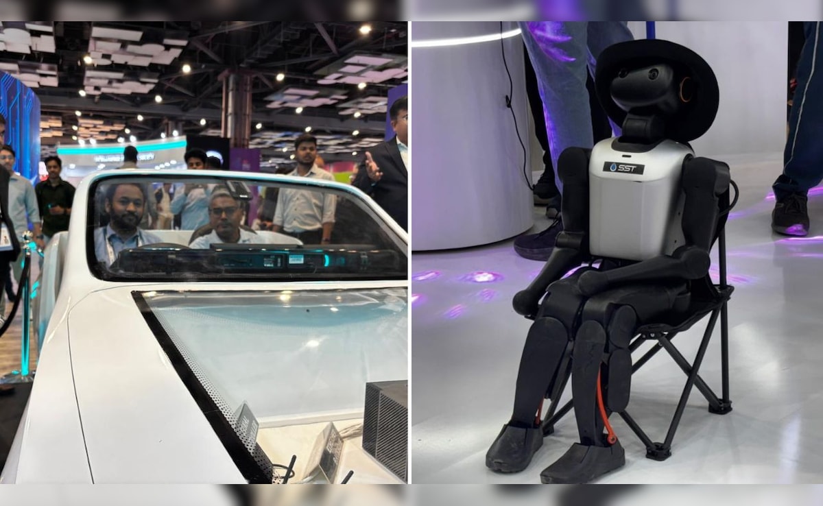 AI Impact Summit 2026 में देखिए आराम करता K1 रोबोट, AI की लैब कार और रोबोटिक डॉग